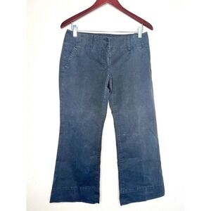 Theory Women's Black Wide Leg Cropped‎ Pants Size 4 Button Fly Career